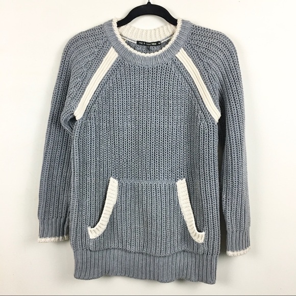 rag & bone/JEAN Camille Tunic Grey Chunky Knit Sweater - Picture 4 of 14